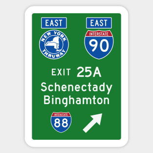 New York Thruway Eastbound Exit 25A: Schenectady Binghamton I-88 Sticker